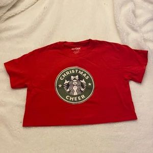 SOLD Christmas Cheer crop t-shirt